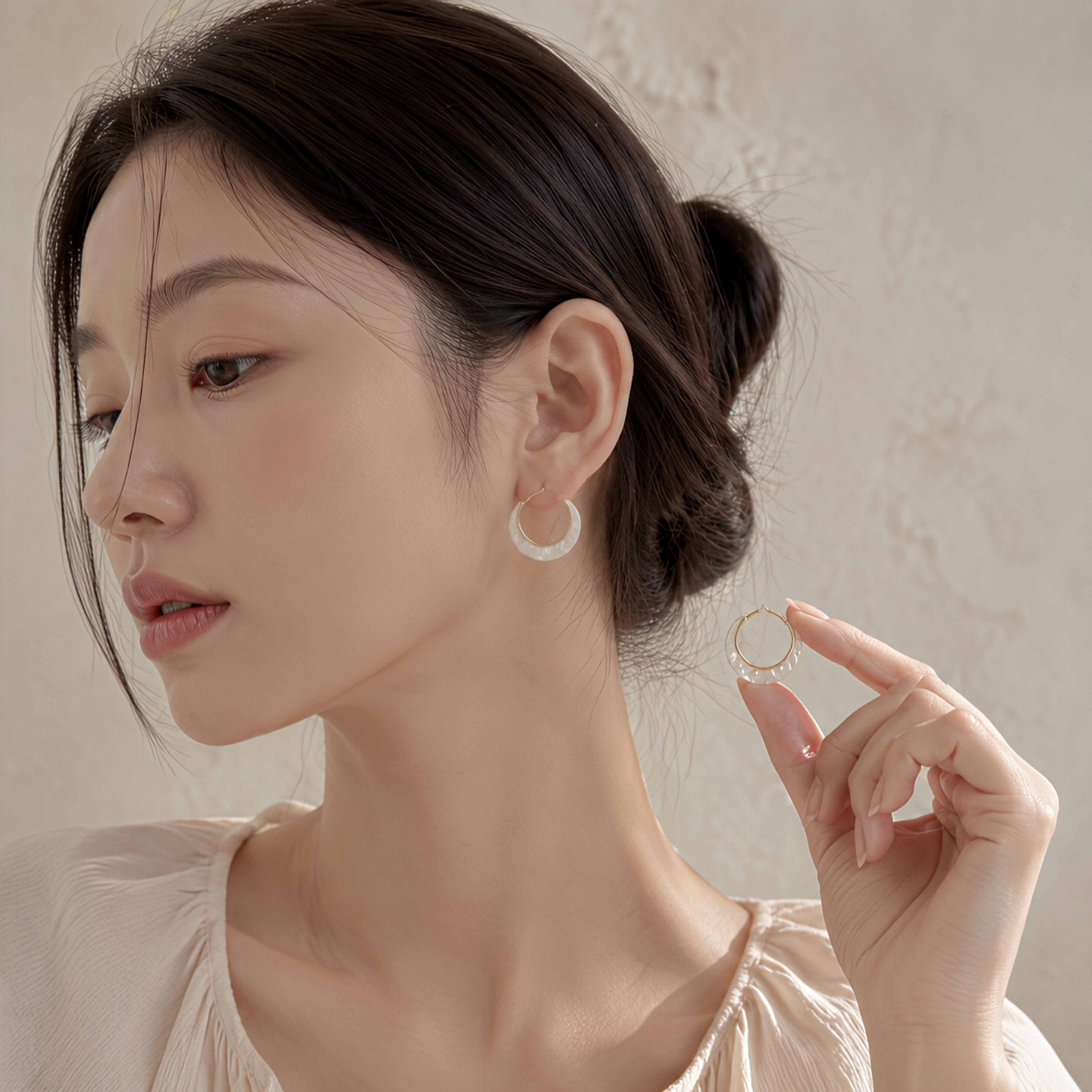 Wholesale Trendy Mint Green Circle Earrings For Women Summer Beach Vacation Party Jewelry Accessory