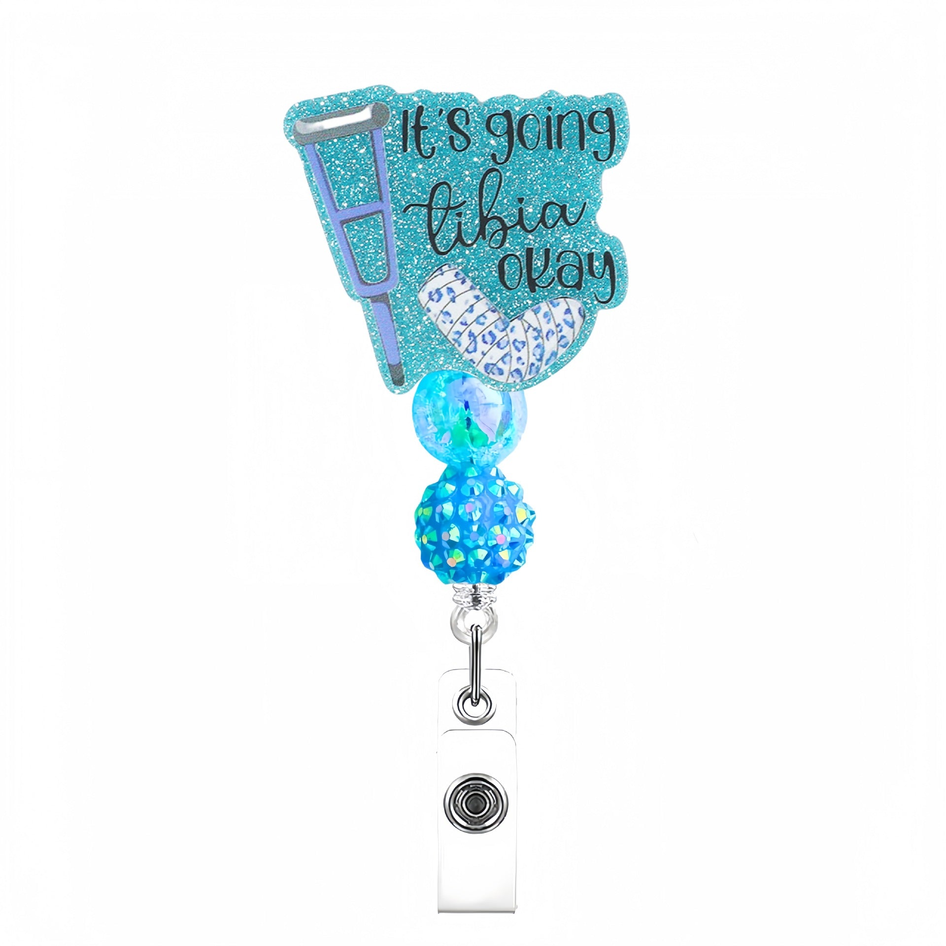 Wholesale Diamond ball with beads Badge Reels Keychains