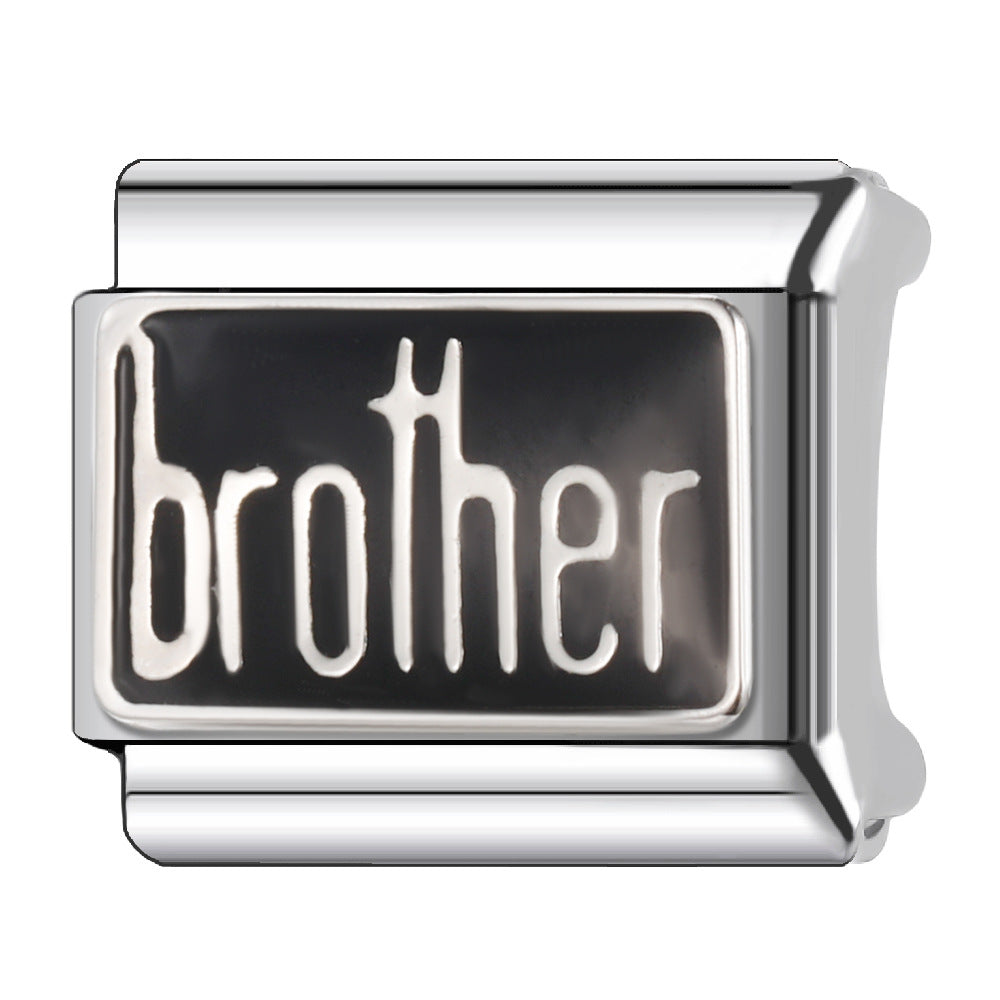 Wholesale Italian Charm Bracelet 9mm DIY Splicing Creative Pattern Stainless Steel Composable Bracelet