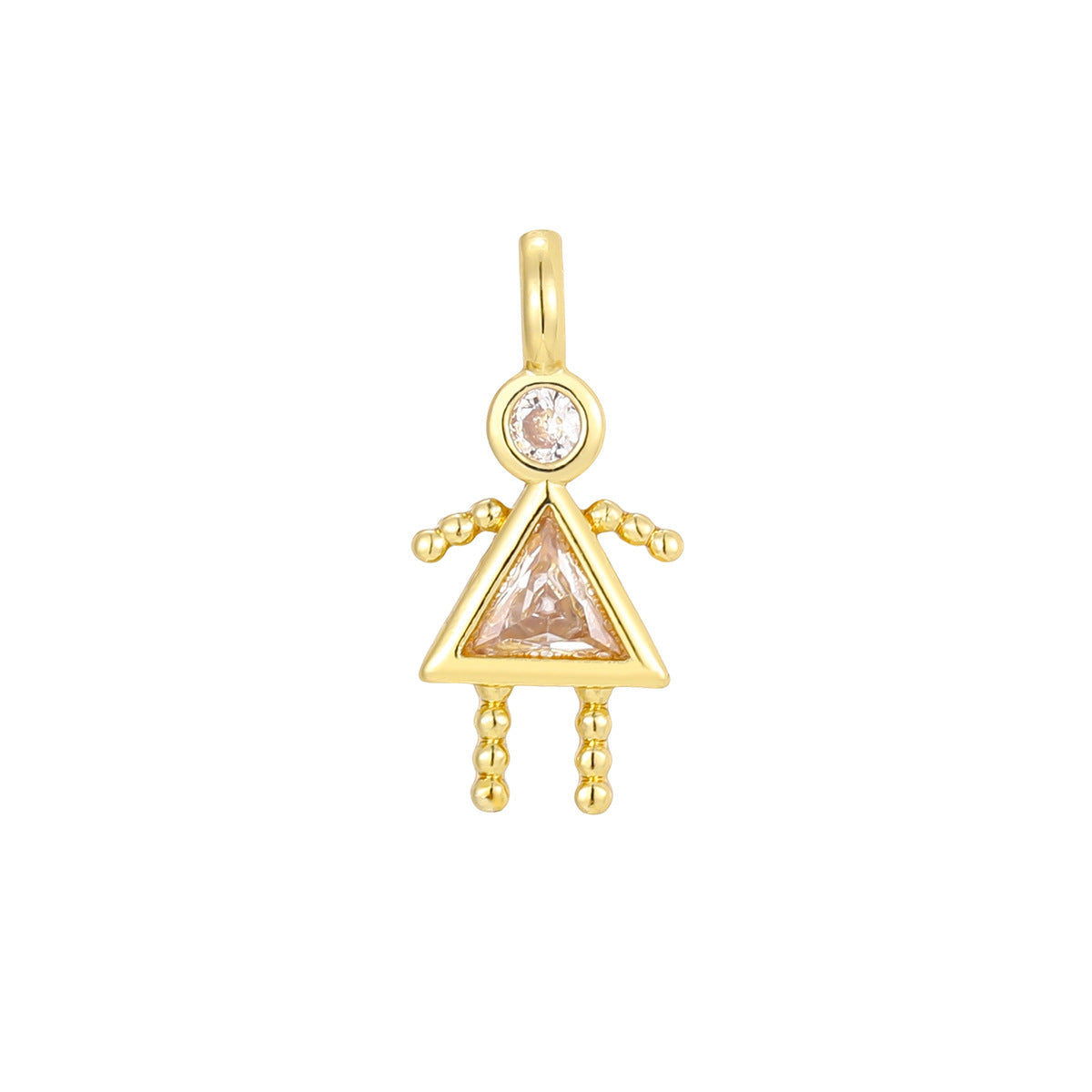Wholesale Copper Plated 18K Gold Cartoon Birthstone Pendant Necklace,  Trendy Jewelry Accessory for Girls