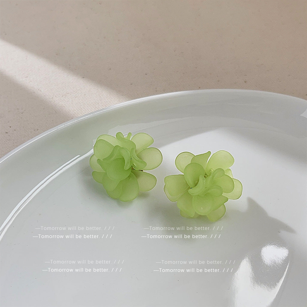 Wholesale Green Flower Earrings Tea Earrings ACC-ES-Eryu001
