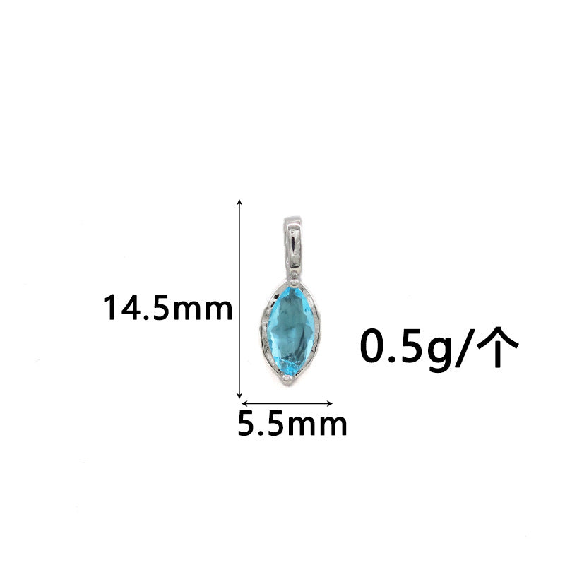 Wholesale Copper Gold-Plated Color-Preserving Pendant with Colorful Zircon Marquise