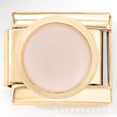 Wholesale Italian Charm Bracelet 9mm DIY  Golden Zircon Animal   Creative Stainless Steel Composable Bracelet