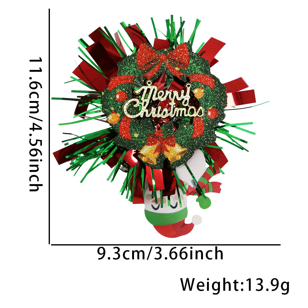 Wholesale Christmas Glitter Cartoon Snowman Elk Badge Reels Keychains ACC-KC-ZhouHao002