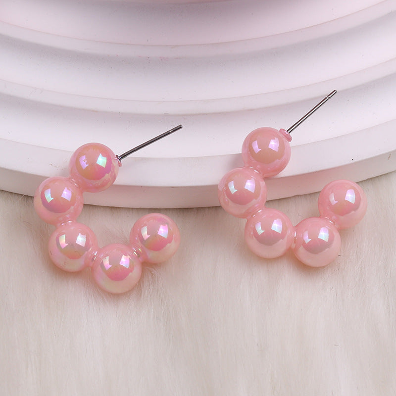Wholesale Acrylic Electroplated Beaded Earrings ACC-ES-DA008