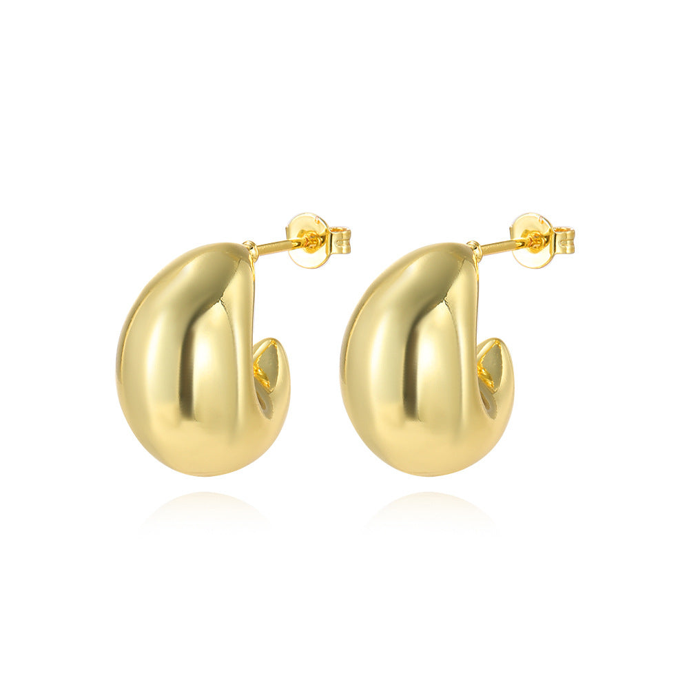 Wholesale  plating 18k hollow  C type earrings