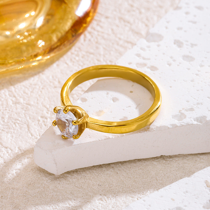 Wholesale Titanium steel zircon ring