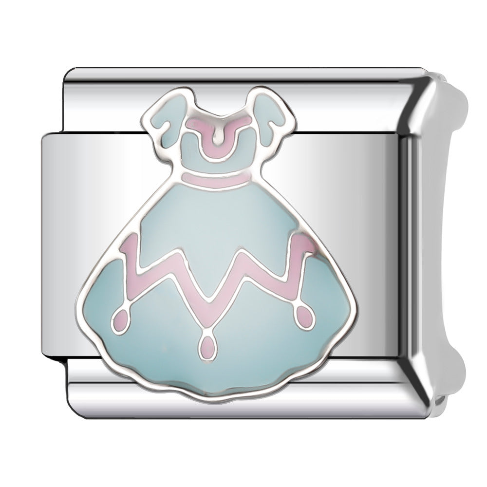 Wholesale Italian Charm Bracelet 9mm DIY Splicing Princess Couple Series Stainless Steel Composable Bracelet