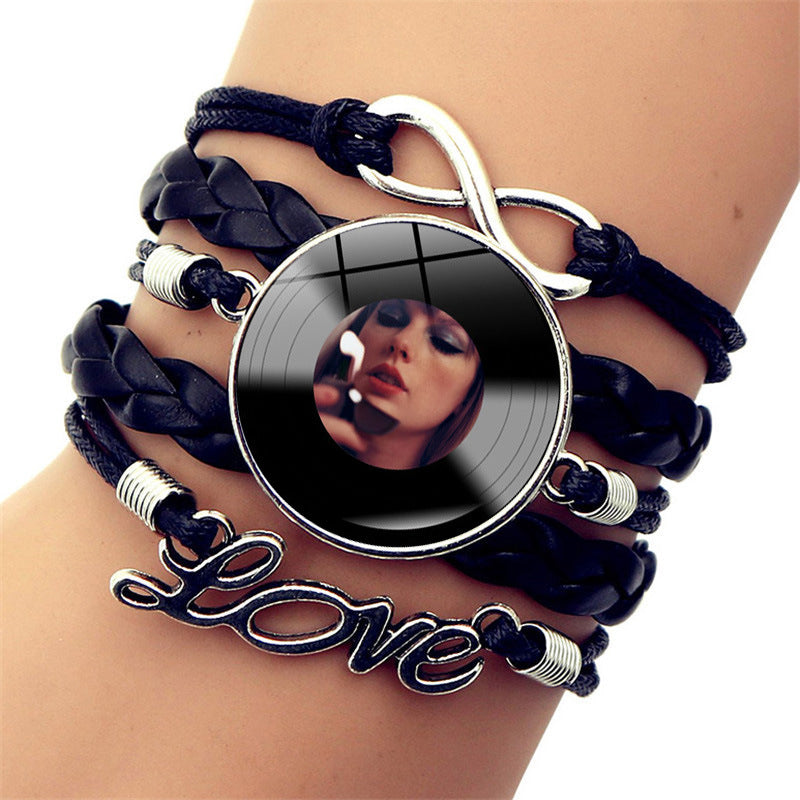Wholesale Celebrity Style Vinyl Record Leather Bracelet ACC-BT-JiaYun006