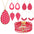 Wholesale Valentine's Day pink heart series earrings necklaces jewelry