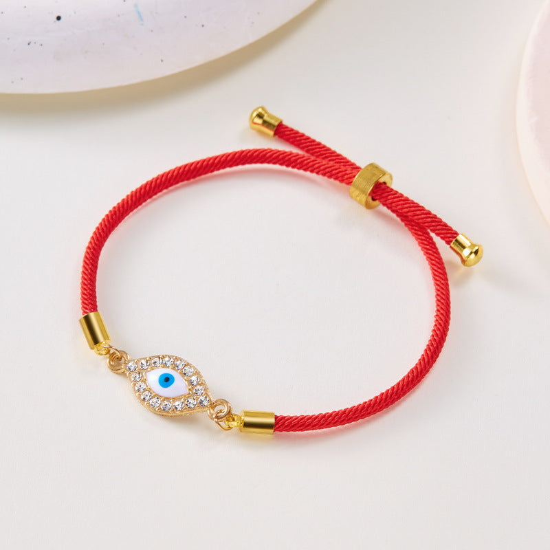 Wholesale Blue Demon Eye Alloy Adjustable Bracelet