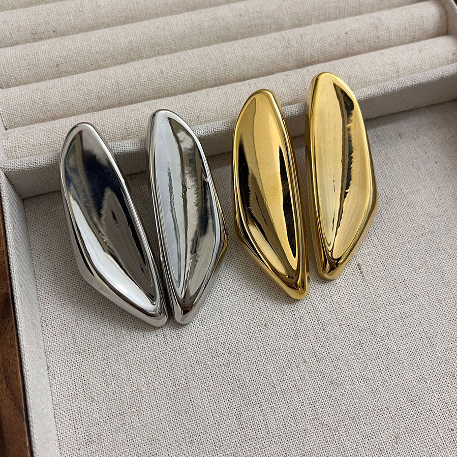 Wholesale personality metal smooth irregular geometric earrings