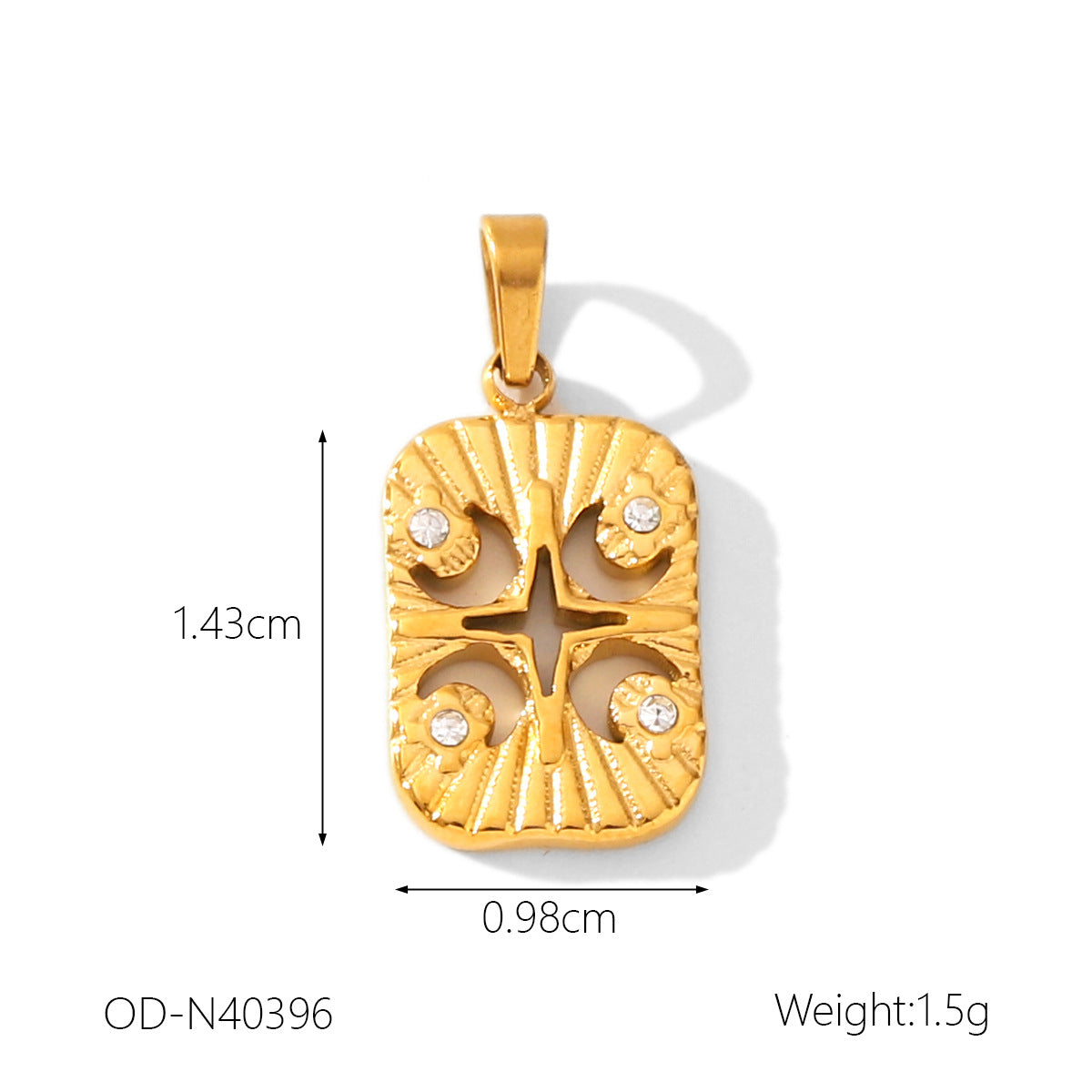 Wholesale Personalized Fashion Stainless Steel 18K Gold Accessories Natural Stone Oil Dropping Zircon Pendant Jewelry