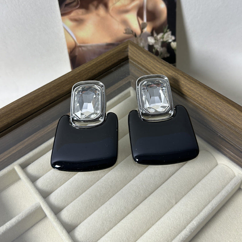 Wholesale  Geometric Square Gem Earrings Retro Simple Stylish Earrings