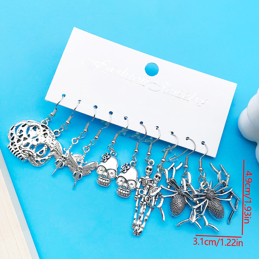 Wholesale  skull  pumpkin alloy oil drop earrings