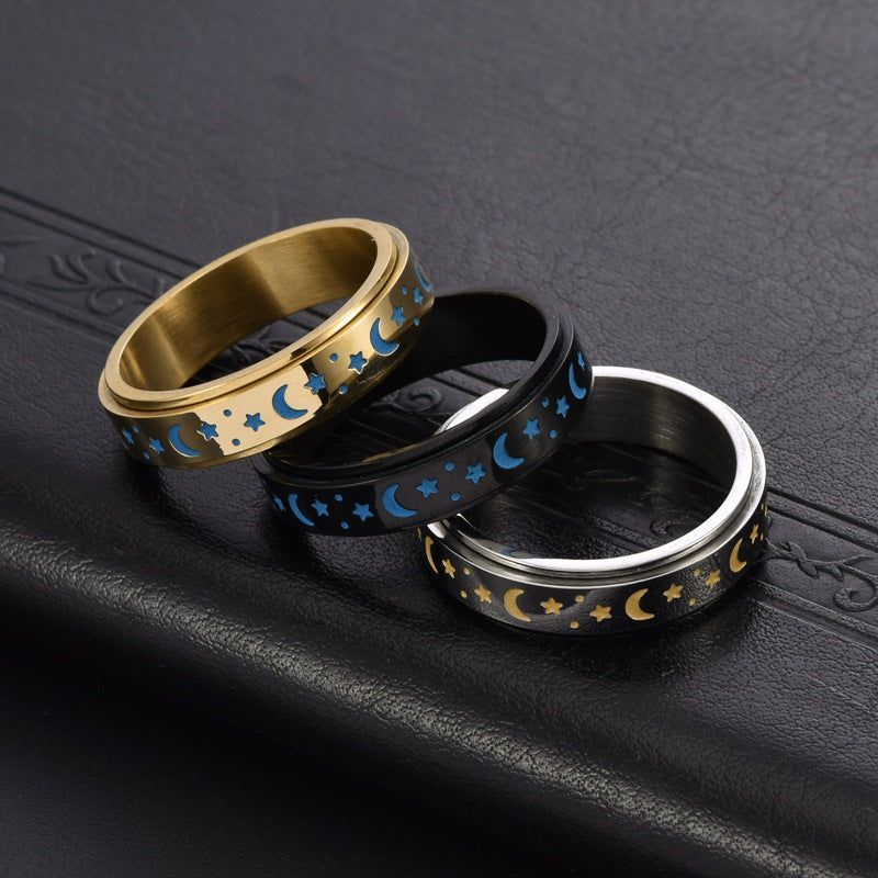 Anello in acciaio inossidabile Star Moon all'ingrosso