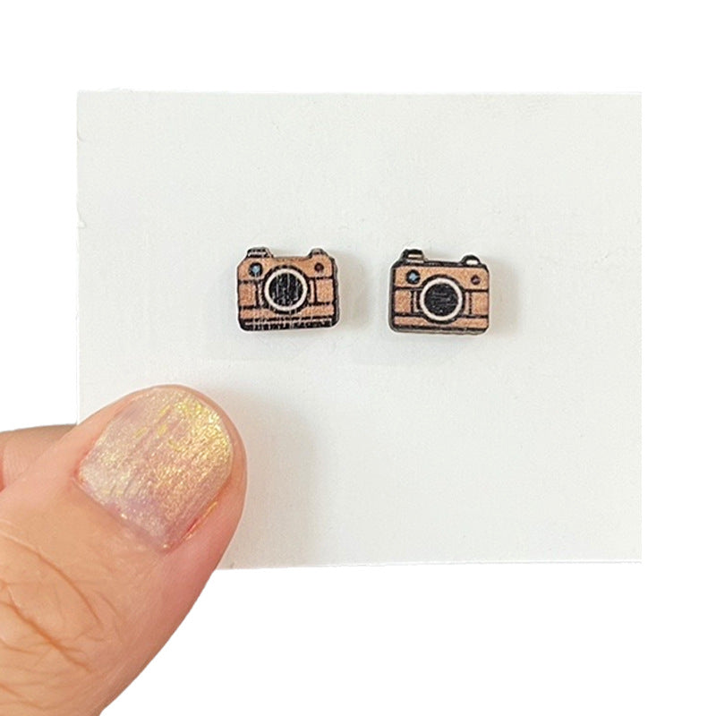 Wholesale 2 pairs/ pack Wooden sports camping hiking cycling earrings