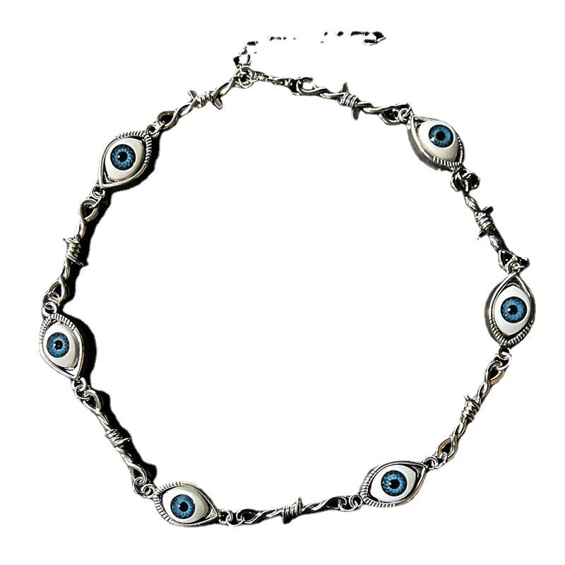Wholesale Halloween Blue Human Eyeball Necklace ACC-BT-Juna002