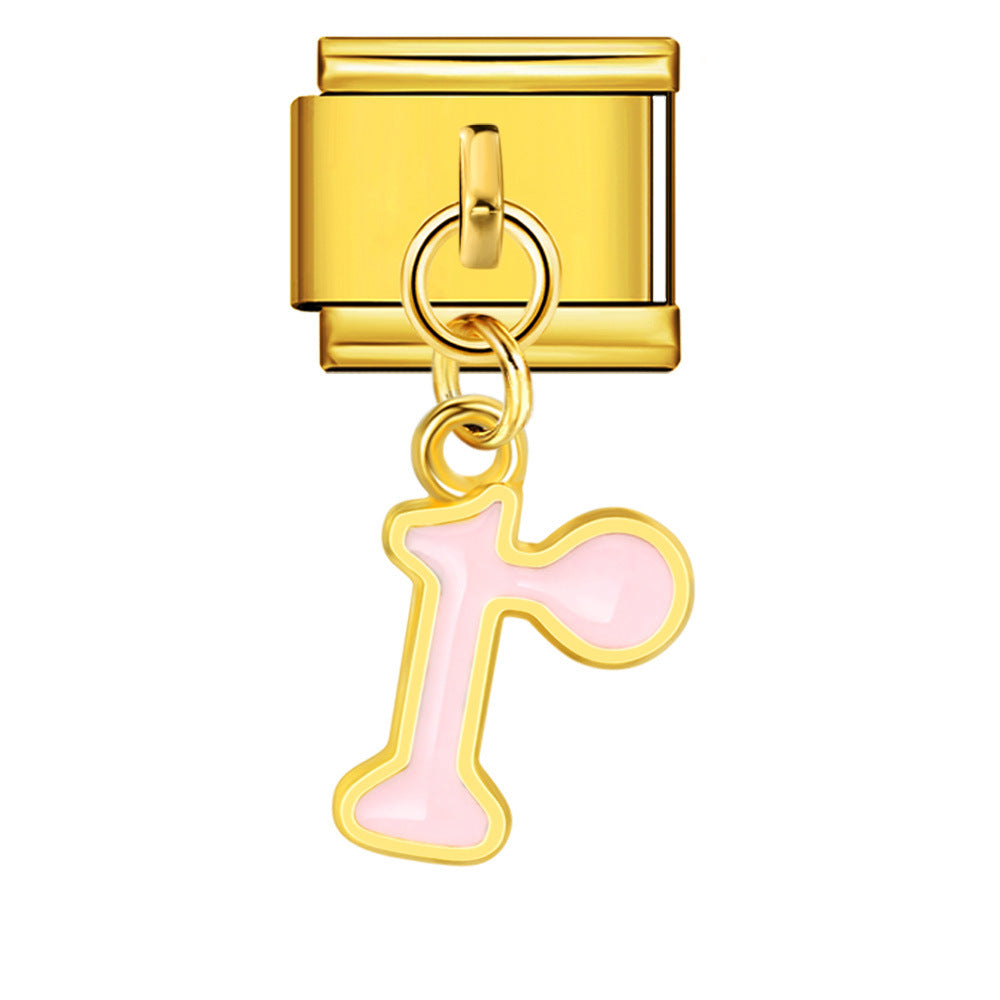 Wholesale Italian Charm Bracelet 9mm DIY Splicing Letter Series Stainless Steel Composable Bracelet