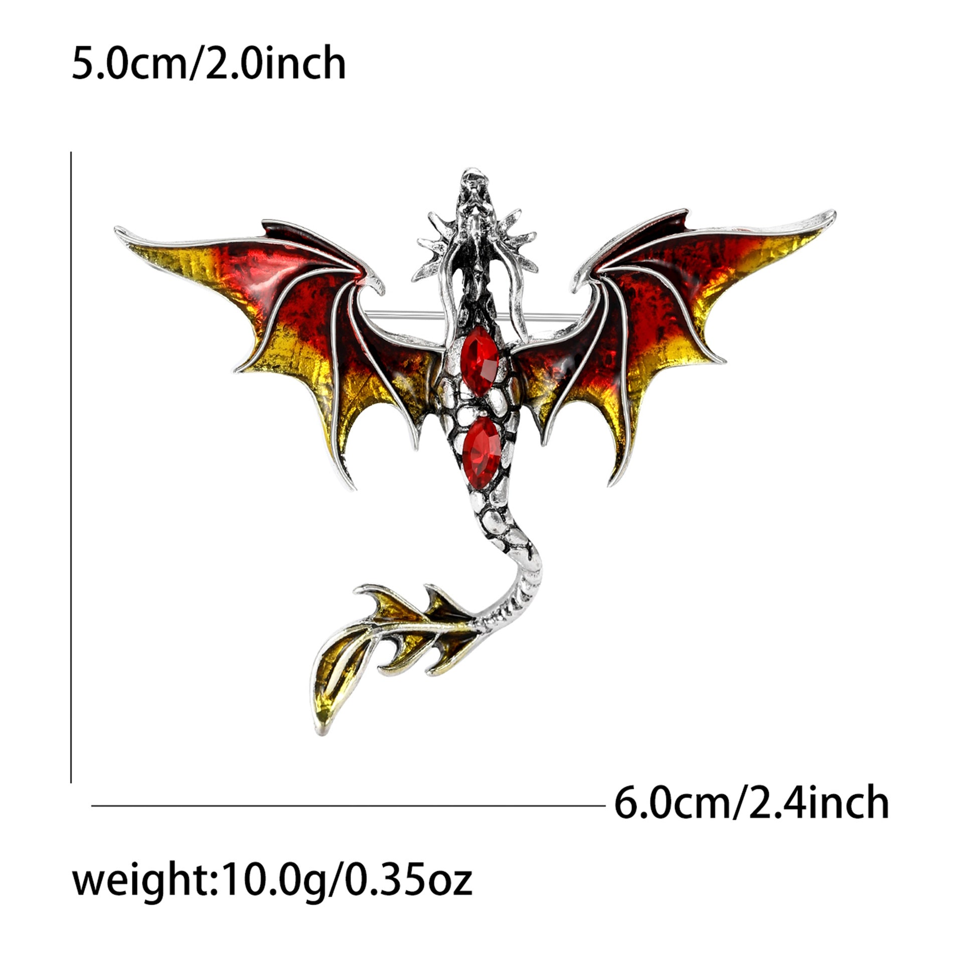 Wholesale Red Enamel Dragon Brooch Pin For Women Stylish Coat Accessory Trendy Everyday Jewelry