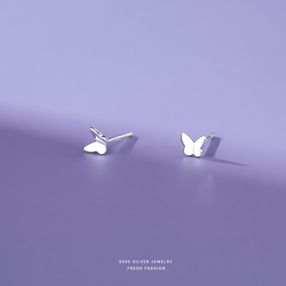 Wholesale silver butterfly stud earrings