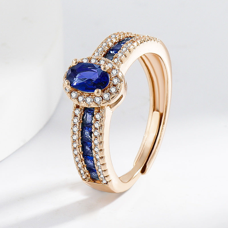 Wholesale Copper ring encrusted with cubic zirconia stones