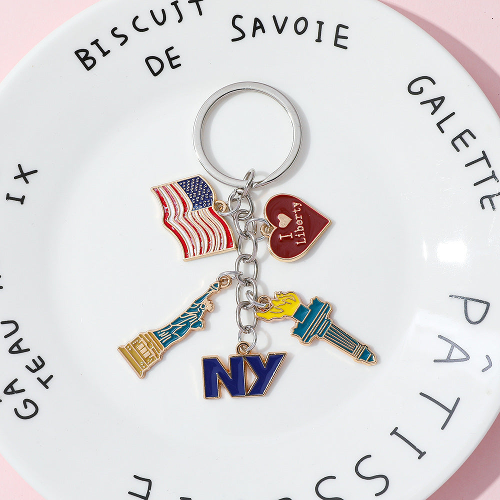 Wholesale Independence Day Commemorative Oil Drop Keychain