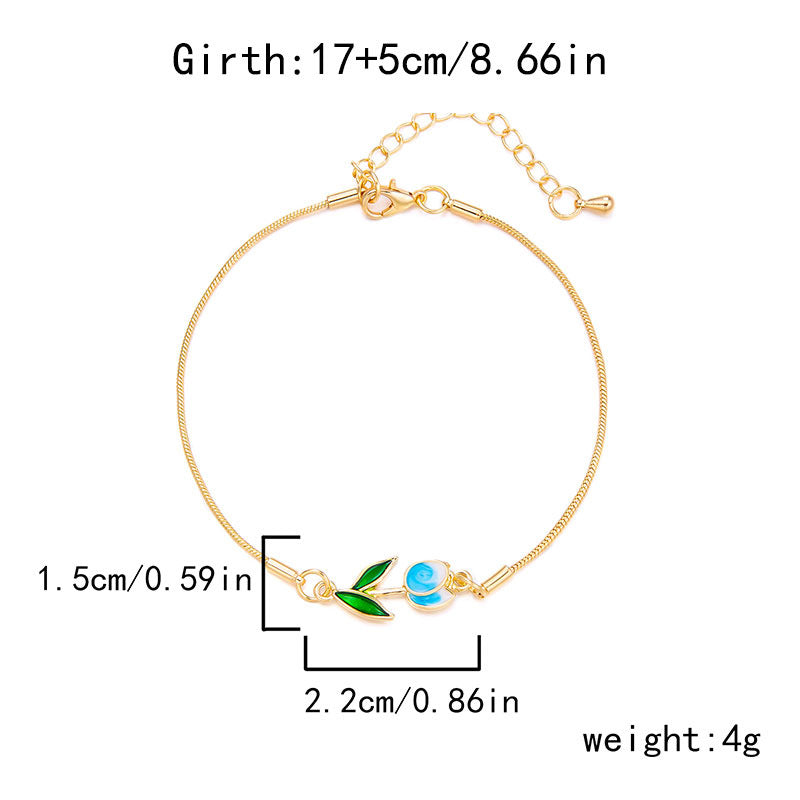 Wholesale tulip necklace bracelet anklet suit