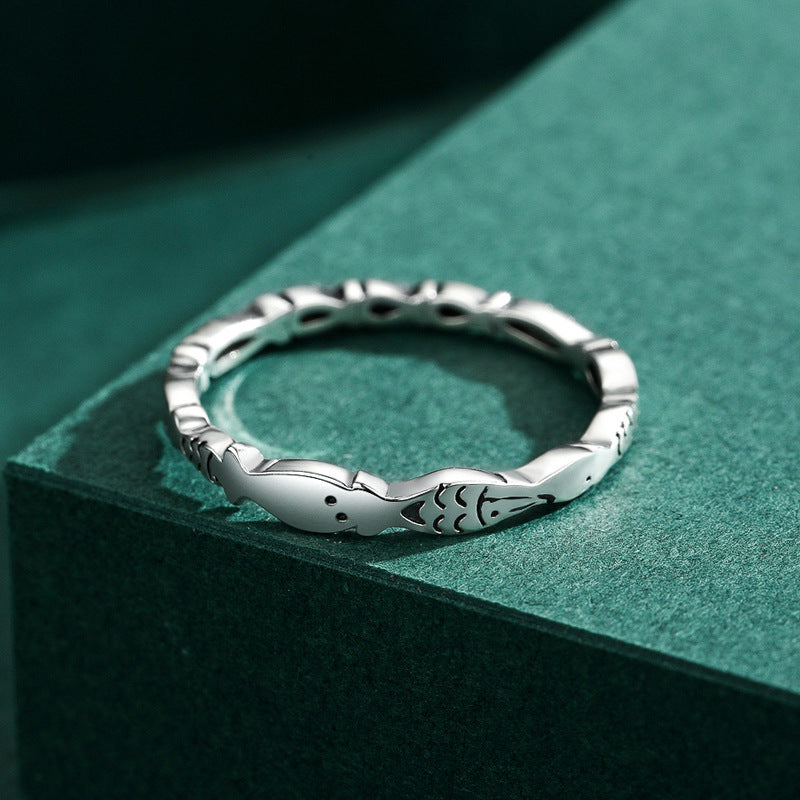Wholesale s925 Sterling Silver Fish Ring