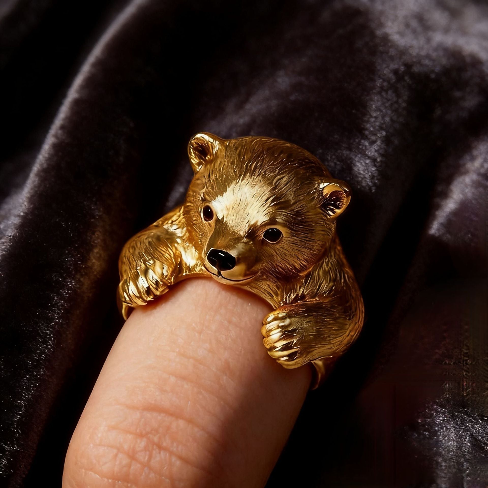 Wholesale Cute Bear Hug Ring Adjustable Zinc Alloy Fashion Accessory Everyday Gift