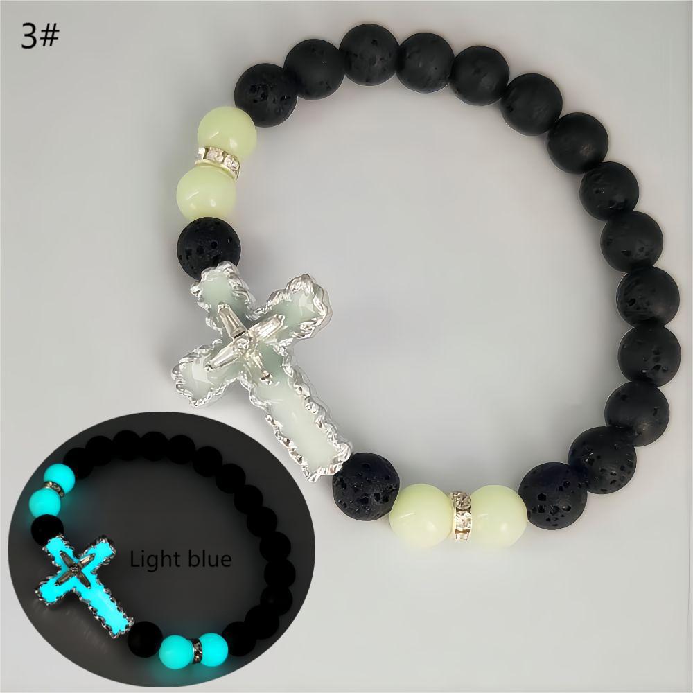 Wholesale  luminous alloy oil cross bracelet