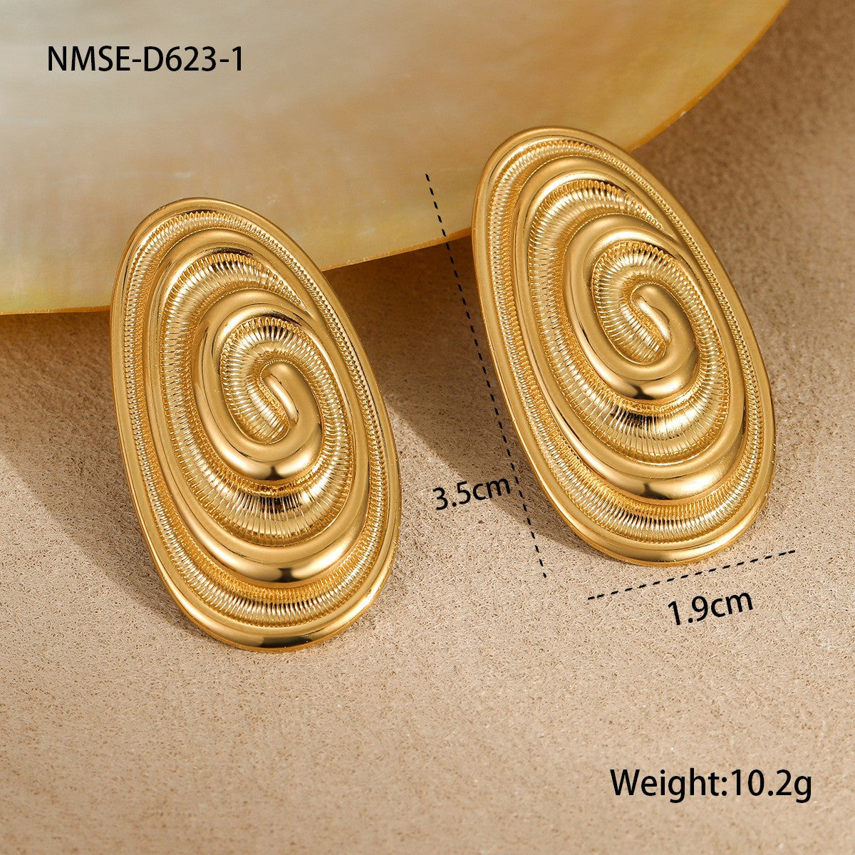 Wholesale  stainless steel gold plated mosquito disc earrings