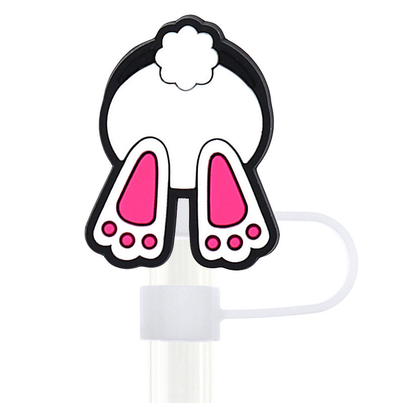 Wholesale Random 100pcs Easter 10mm PVC Soft Straw Tube Cap ACC-SCR-RYY088