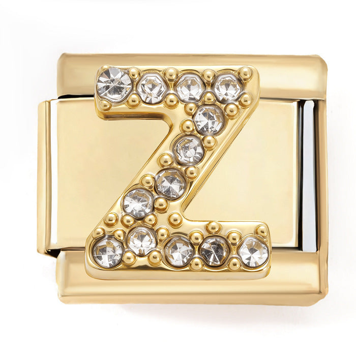 Wholesale 2PCS 9mm Italian Charm Starter Bracelets DIY Letters Stainless Steel Composable Bracelet