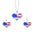 Wholesale  American Independence Day Necklace Alloy Diamond Set American Map Flag Striped Earrings Necklace Set