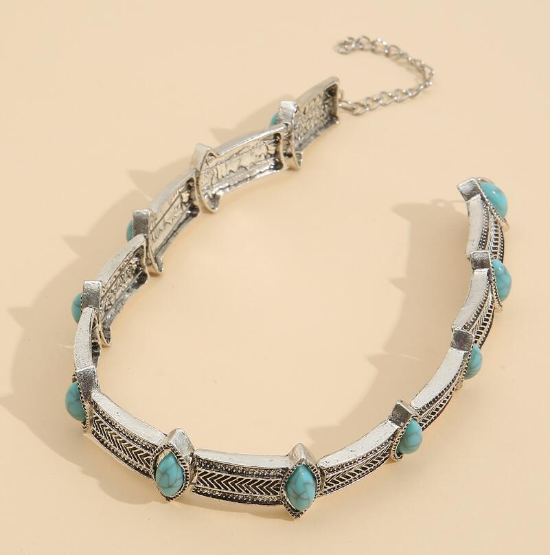 Wholesale Retro Turquoise Alloy Necklace - Trendy Fashion Jewelry Accessory