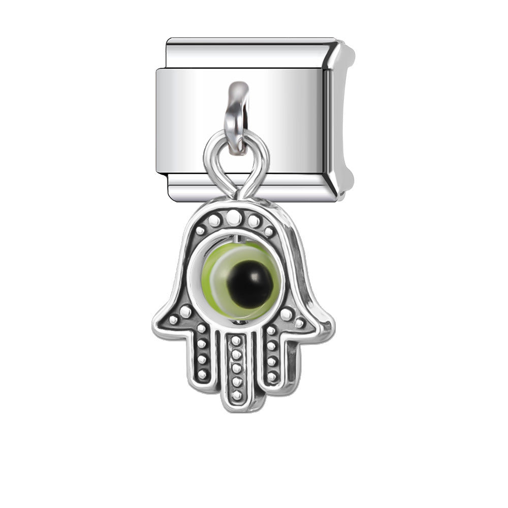 Wholesale Italian Charm Bracelet 9mm DIY Splicing Devil's Eye Series Stainless Steel Composable Bracelet