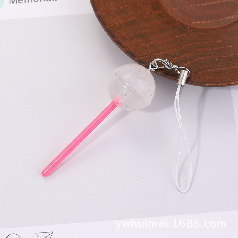 Wholesale Luminous Lollipop Candy Phone Chain Keychain