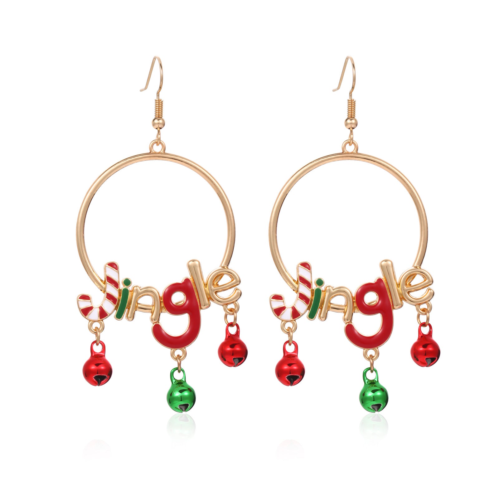 Wholesale Fashion Oil Dripping Christmas Tree Gingerbread Man Earrings ACC-ES-Bingl003