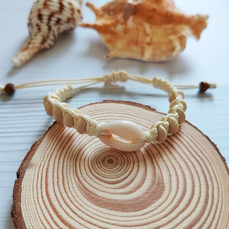 Wholesale Boho Style Handwoven Wooden Beads and Shell Bracelet Miyuki ACC-BT-Youl001