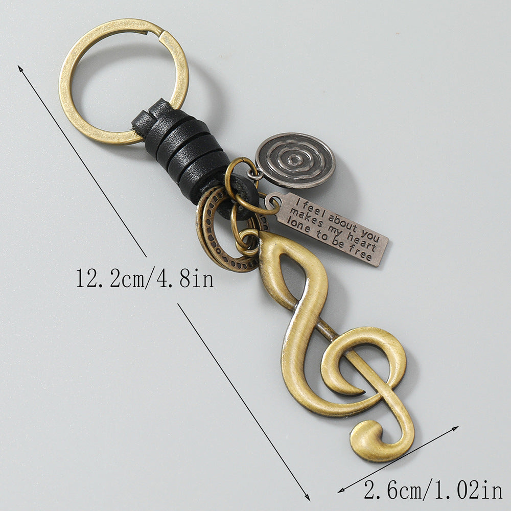 Wholesale  Hand-Woven Retro Alloy Notes Keychain