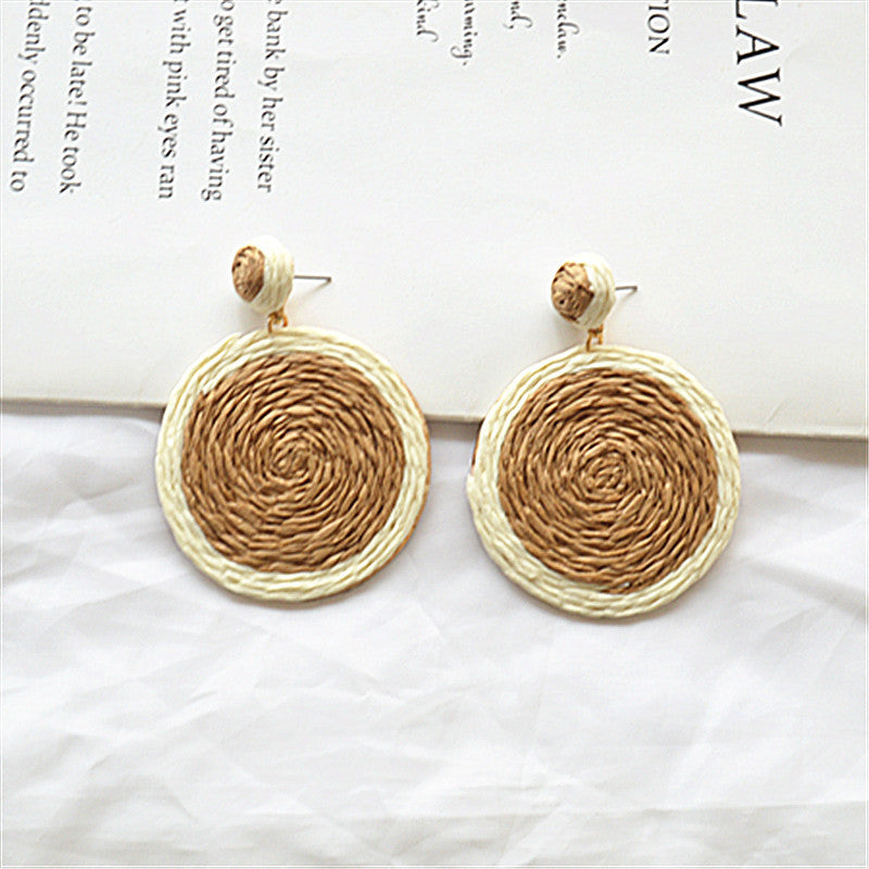 Wholesale Bohemian hand-woven earrings,  beach vacation style earrings