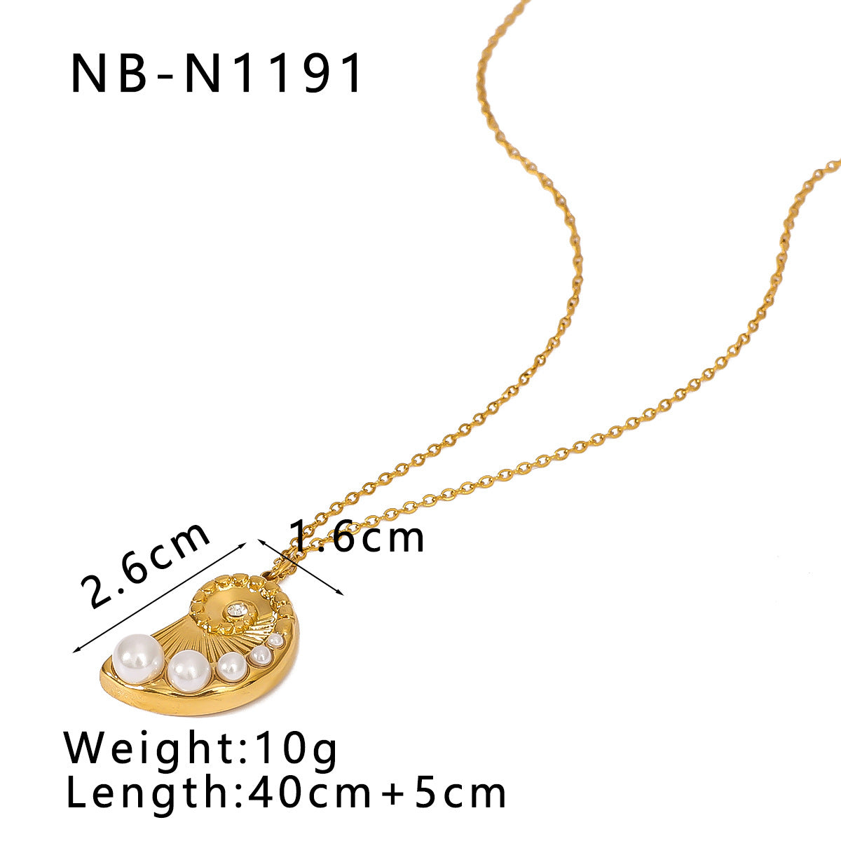 Wholesale  stainless steel marine conch pendant earrings necklace suit