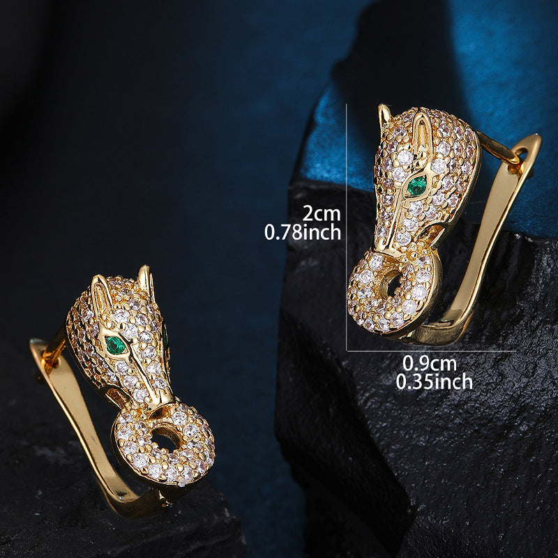 Wholesale Leopard Head Stud Earrings,  Copper Electroplated Fashion Accessory for Boutique Resale