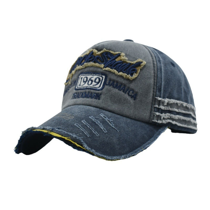 Wholesale Retro Hole Hat Washed Baseball Cap Letter Embroidery Hole Cap ACC-HT-Xiny003