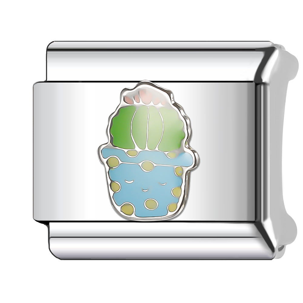 Wholesale Italian Charm Bracelet 9mm DIY Splicing Fruit and Vegetable Series Stainless Steel Composable Bracelet