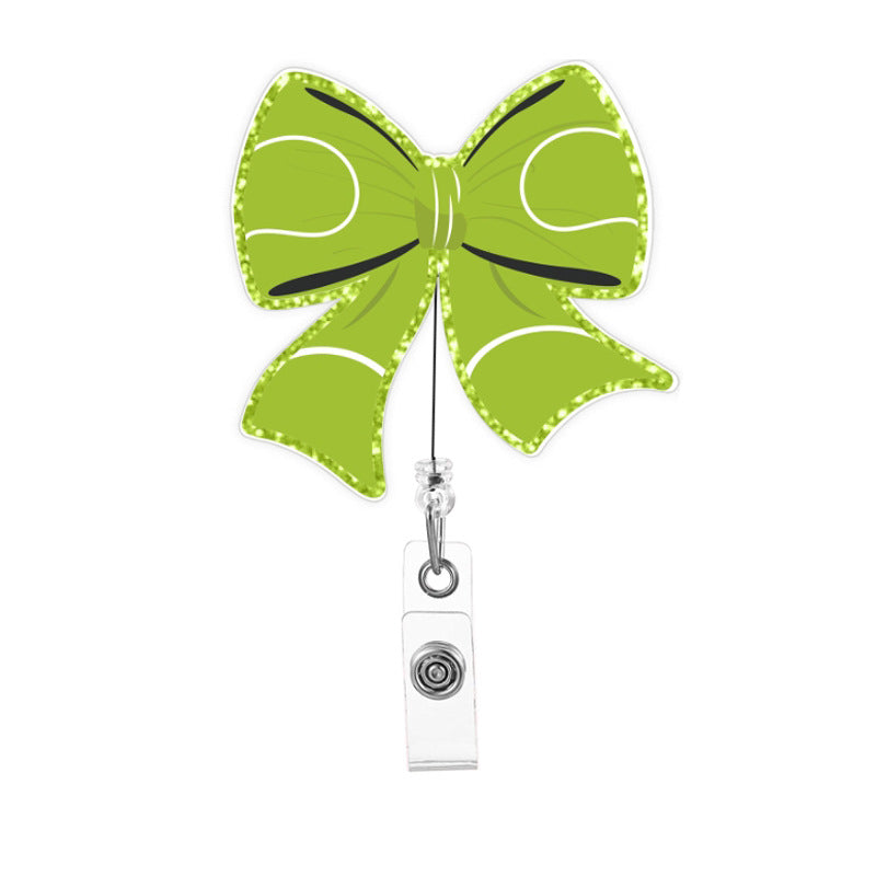 Wholesale acrylic bow rugby Badge Reels