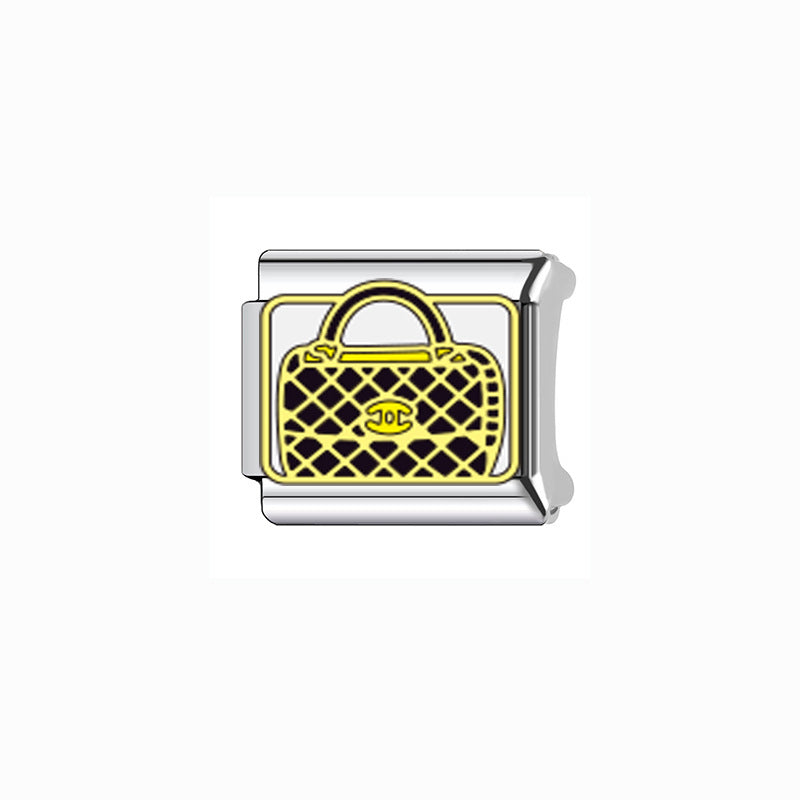 Wholesale Stainless Steel Electroplated Bag Shape Module Bracelet DIY Jewelry Accessory for Anniversary Gift