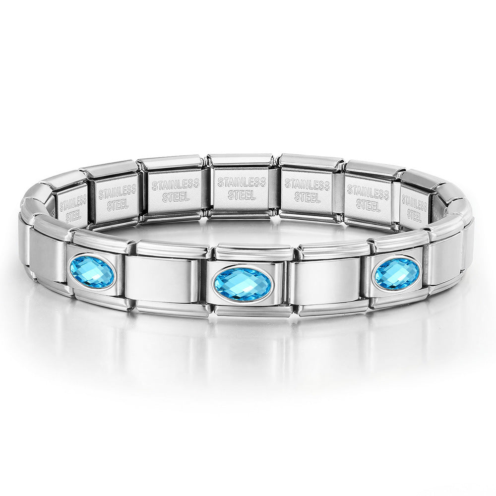 Wholesale Oval Stainless Steel Bracelet Set DIY Italian Module Charm Jewelry Accessory for Boutique Resale
