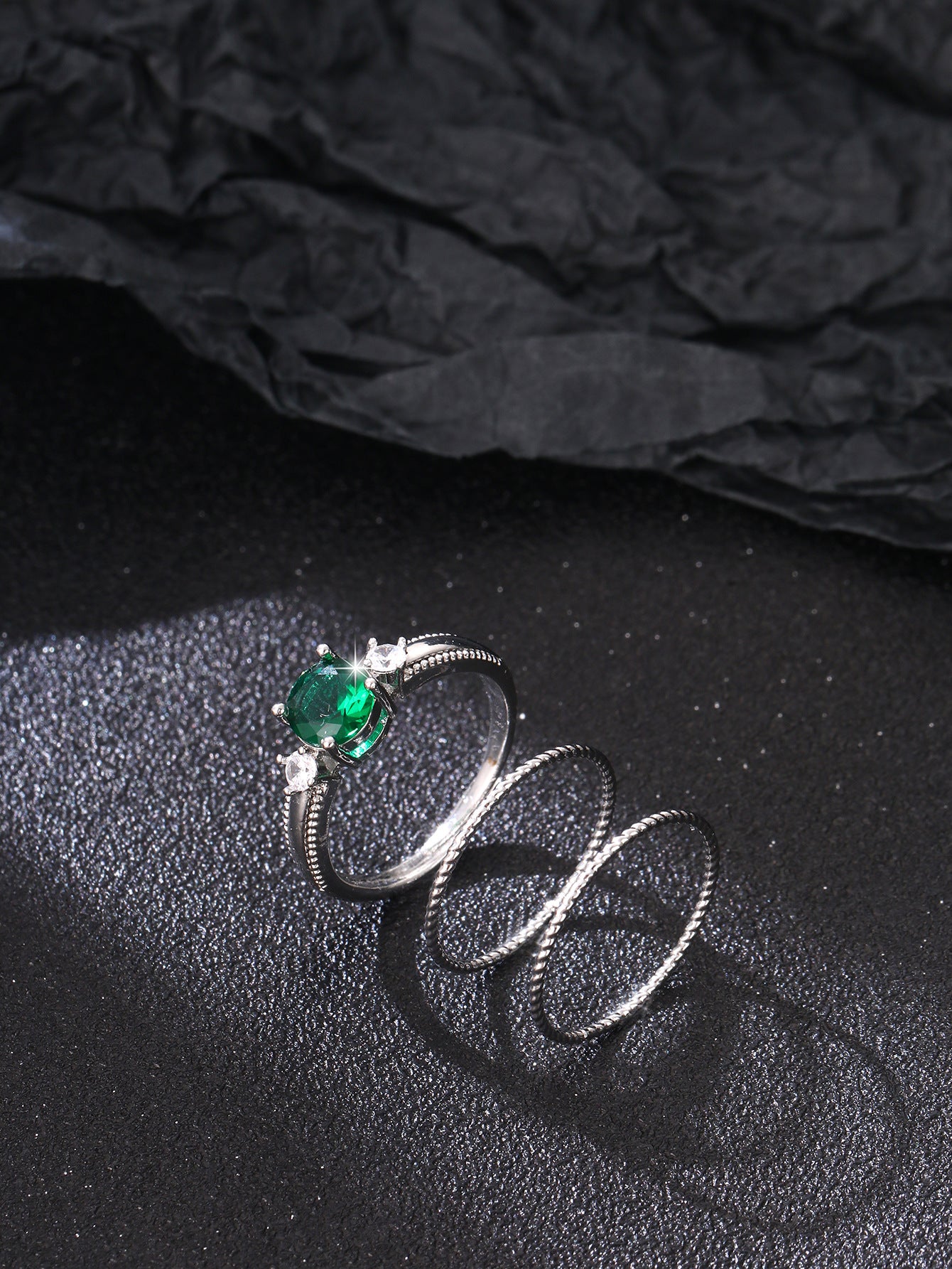 Wholesale Creative 3-piece set twisted plain ring